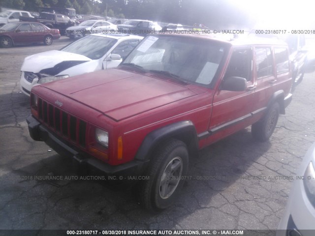 1J4FT78S4VL522162 - 1997 JEEP CHEROKEE COUNTRY RED photo 2