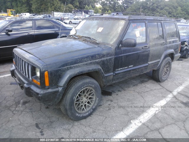 1J4FJ68S6WL257245 - 1998 JEEP CHEROKEE SPORT/CLASSIC BLACK photo 2