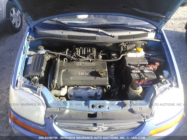 KL1TD56626B666551 - 2006 CHEVROLET AVEO LS BLUE photo 10