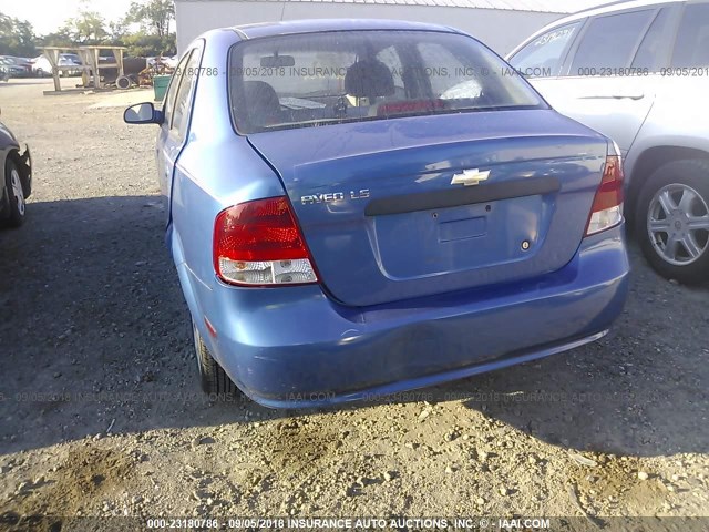 KL1TD56626B666551 - 2006 CHEVROLET AVEO LS BLUE photo 6