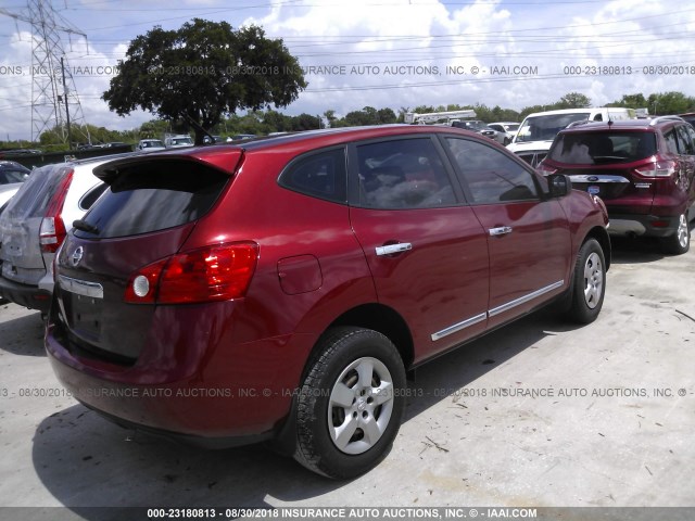 JN8AS5MT5CW273523 - 2012 NISSAN ROGUE S/SV RED photo 4