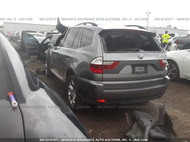 WBXPC93449WJ31387 - 2009 BMW X3 XDRIVE30I GRAY photo 3