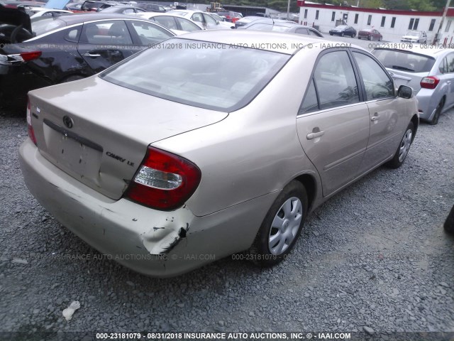 4T1BE32K52U022366 - 2002 TOYOTA CAMRY LE/XLE/SE 金色 照片 4
