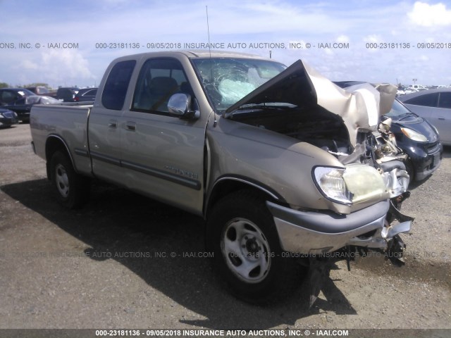 5TBRN34112S314973 - 2002 TOYOTA TUNDRA ACCESS CAB SR5 BEIGE photo 1