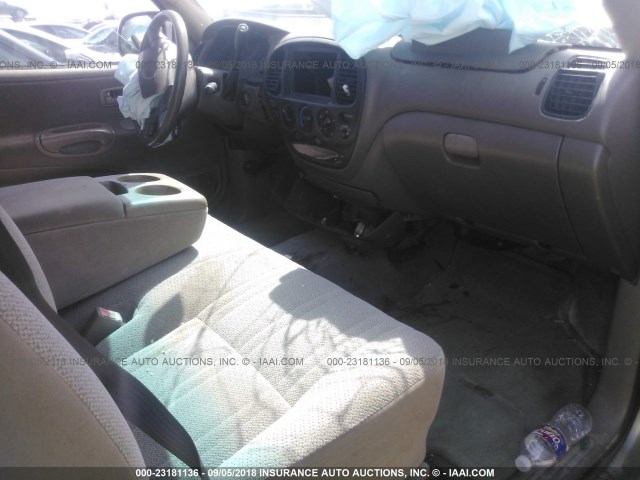 5TBRN34112S314973 - 2002 TOYOTA TUNDRA ACCESS CAB SR5 BEIGE photo 5