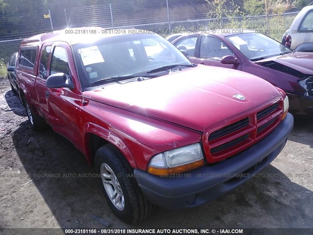 1D7HL12X43S148676 - 2003 DODGE DAKOTA SXT RED photo 1