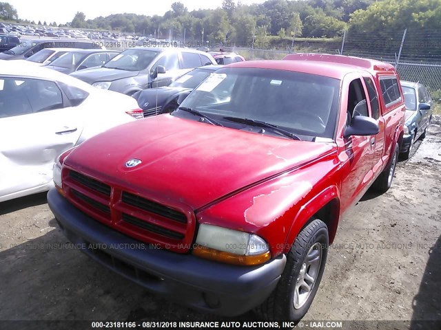 1D7HL12X43S148676 - 2003 DODGE DAKOTA SXT RED photo 2