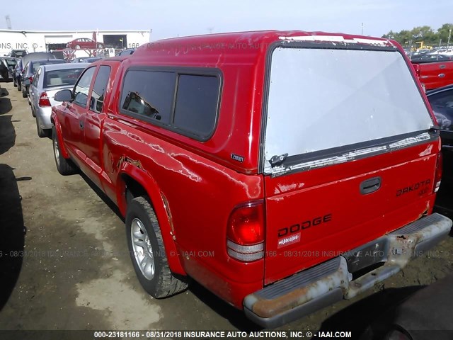 1D7HL12X43S148676 - 2003 DODGE DAKOTA SXT RED photo 3