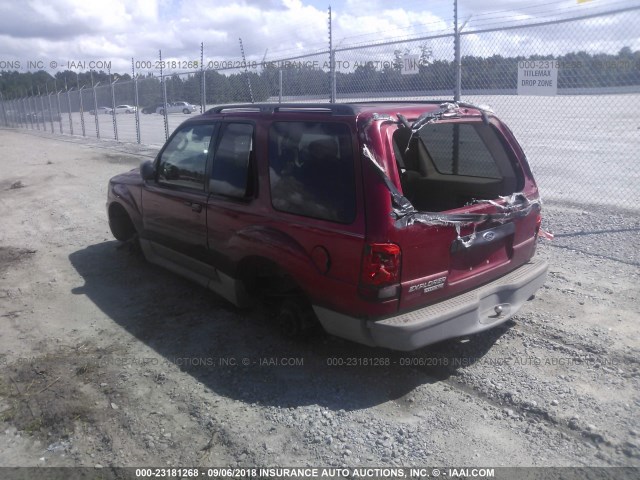 1FMYU60E63UA12765 - 2003 FORD EXPLORER SPORT BURGUNDY photo 3