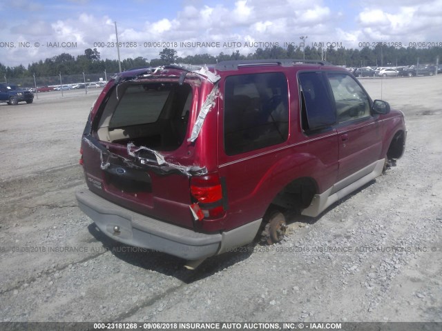 1FMYU60E63UA12765 - 2003 FORD EXPLORER SPORT BURGUNDY photo 4