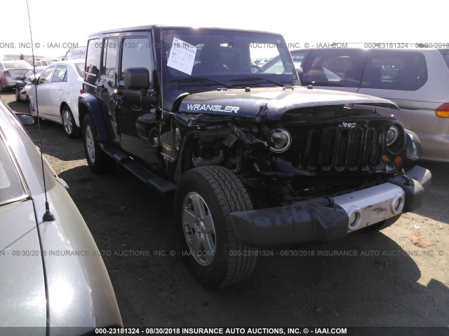 1C4HJWEG9CL226470 - 2012 JEEP WRANGLER UNLIMITE SAHARA BLACK photo 1