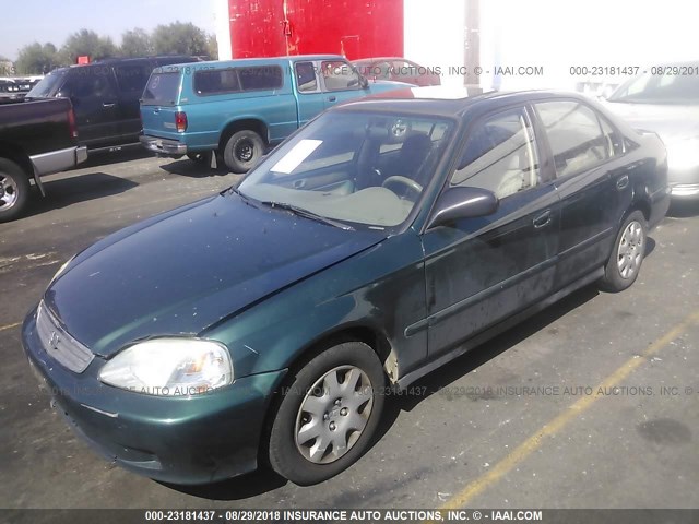 2HGEJ6614YH557668 - 2000 HONDA CIVIC SE GREEN photo 2