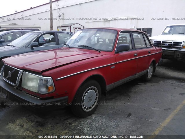 YV1AA8841M1443095 - 1991 VOLVO 240 RED photo 2