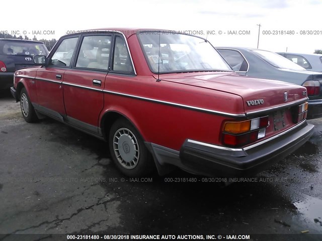 YV1AA8841M1443095 - 1991 VOLVO 240 RED photo 3