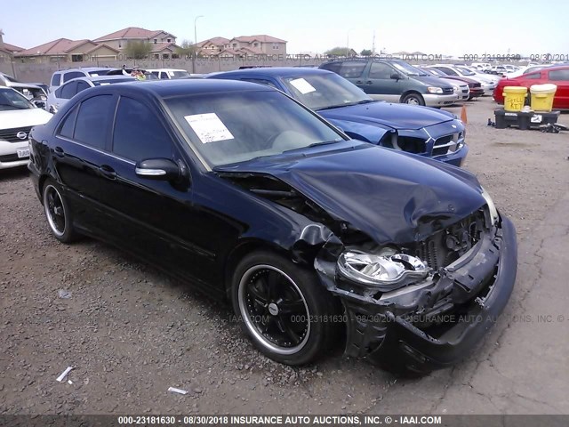 WDBRF40JX5A777453 - 2005 MERCEDES-BENZ C 230K SPORT SEDAN BLACK photo 1