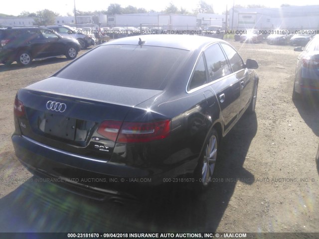 WAUKGAFB0BN064125 - 2011 AUDI A6 PRESTIGE BLACK photo 4