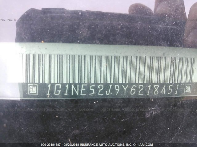 1G1NE52J9Y6218451 - 2000 CHEVROLET MALIBU LS Ağ foto 9