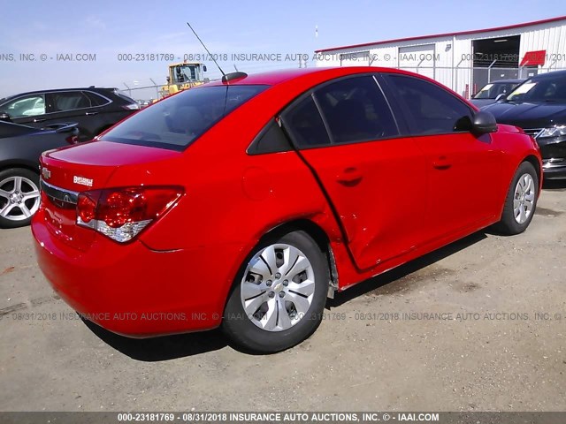 1G1PC5SH2G7207229 - 2016 CHEVROLET CRUZE LIMITED LS RED photo 4