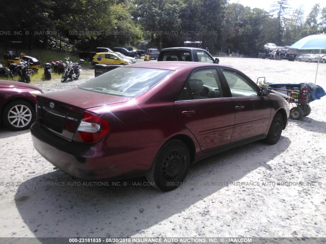 4T1BE32K43U222592 - 2003 TOYOTA CAMRY LE/XLE/SE 勃艮第红 照片 4