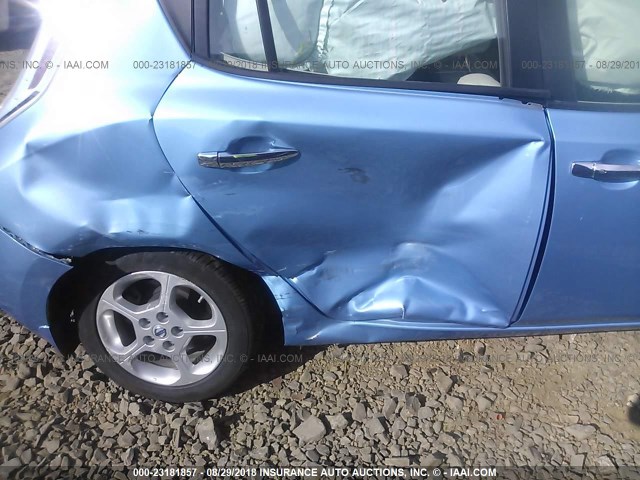 JN1AZ0CP6BT000902 - 2011 NISSAN LEAF SV/SL BLUE photo 6