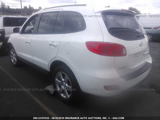 5NMSH13E18H146093 - 2008 HYUNDAI SANTA FE SE/LIMITED WHITE photo 3