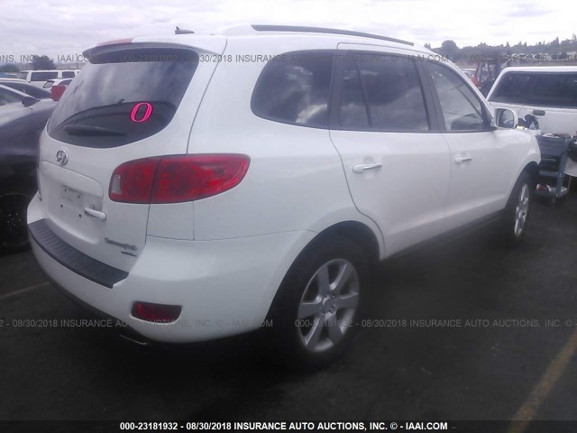 5NMSH13E18H146093 - 2008 HYUNDAI SANTA FE SE/LIMITED WHITE photo 4