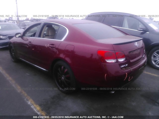 JTHBH96S965039176 - 2006 LEXUS GS GENERATION 200 300 RED photo 3