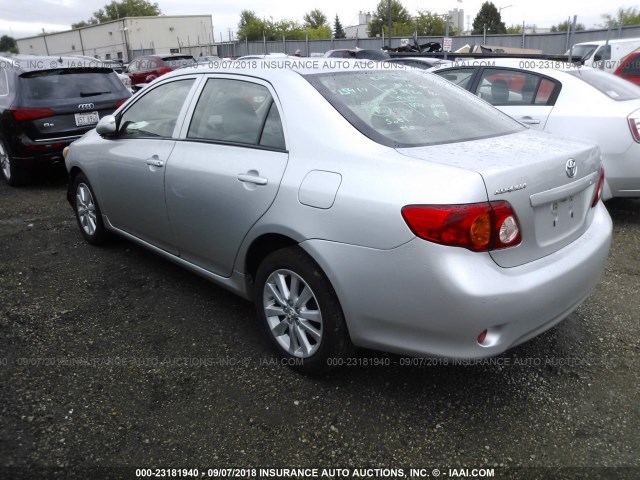JTDBL40EX99043563 - 2009 TOYOTA COROLLA LE/XLE SILVER photo 3