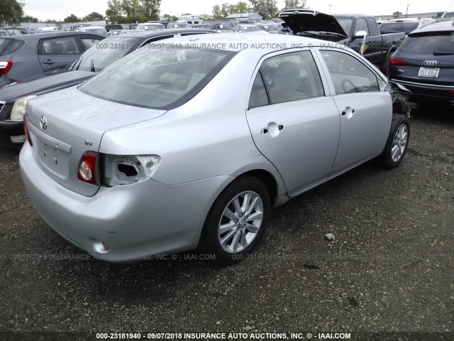 JTDBL40EX99043563 - 2009 TOYOTA COROLLA LE/XLE SILVER photo 4