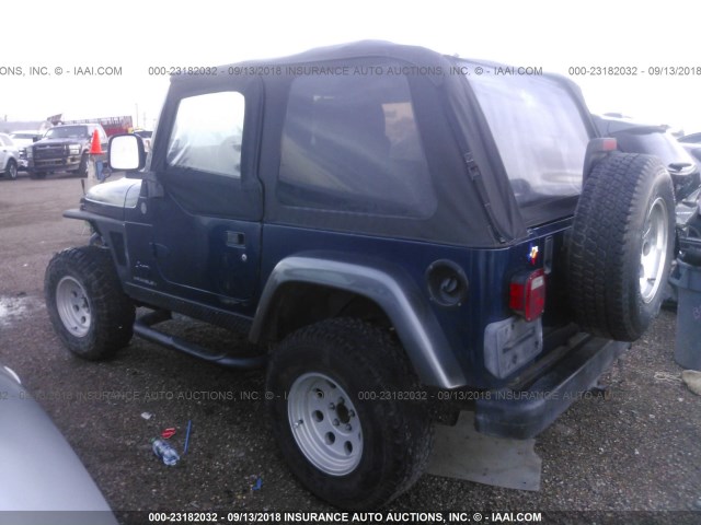 1J4FA39S34P780757 - 2004 JEEP WRANGLER X BLUE photo 3