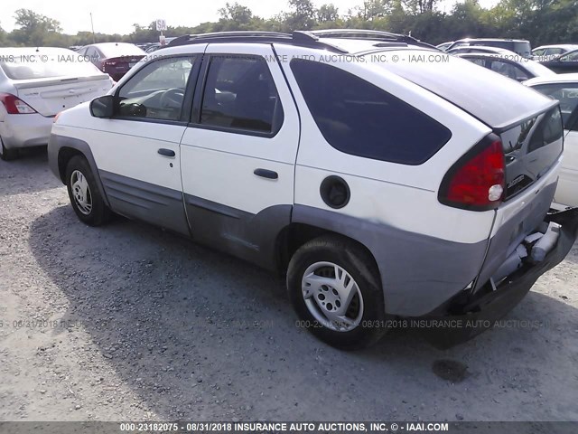 3G7DA03EX1S549784 - 2001 PONTIAC AZTEK WHITE photo 3