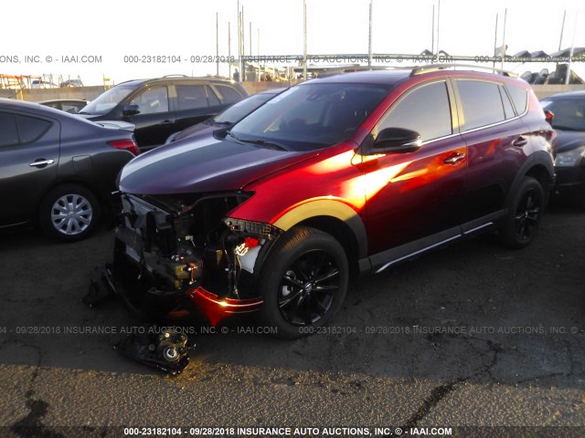 2T3RFREV3JW720226 - 2018 TOYOTA RAV4 ADVENTURE/XLE RED photo 2