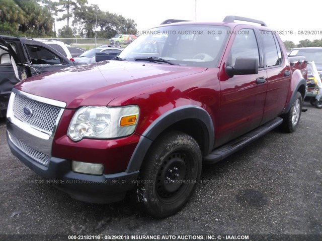 1FMEU51K57UA96505 - 2007 FORD EXPLORER SPORT TR XLT MAROON photo 2