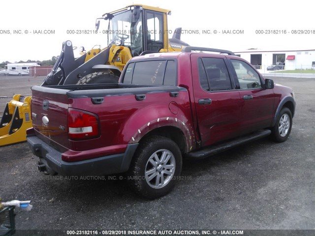 1FMEU51K57UA96505 - 2007 FORD EXPLORER SPORT TR XLT MAROON photo 4