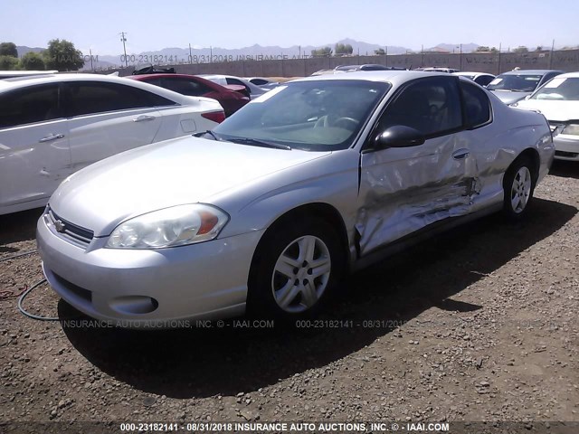 2G1WJ15K869409619 - 2006 CHEVROLET MONTE CARLO LS SILVER photo 2