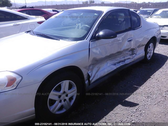 2G1WJ15K869409619 - 2006 CHEVROLET MONTE CARLO LS SILVER photo 6
