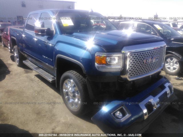 1GT12UE87GF124438 - 2016 GMC SIERRA K2500 DENALI BLUE photo 1