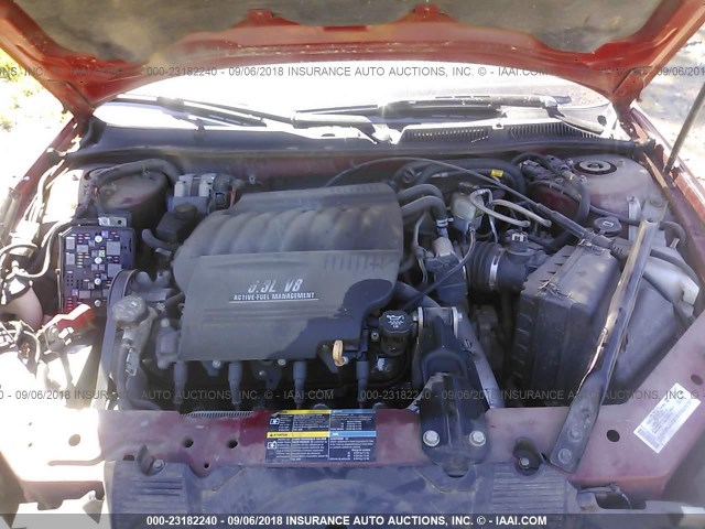 2G1WD58C689129820 - 2008 CHEVROLET IMPALA SUPER SPORT RED photo 10