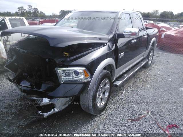 1C6RR7NM9GS338018 - 2016 RAM 1500 LARAMIE BLACK photo 2