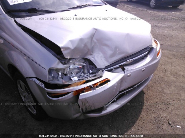 KL1TD66658B256352 - 2008 CHEVROLET AVEO LS SILVER photo 6