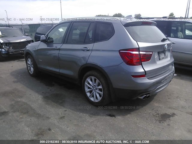 5UXWX9C54F0D55393 - 2015 BMW X3 XDRIVE28I GRAY photo 3