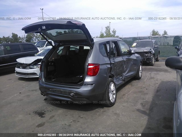 5UXWX9C54F0D55393 - 2015 BMW X3 XDRIVE28I GRAY photo 4