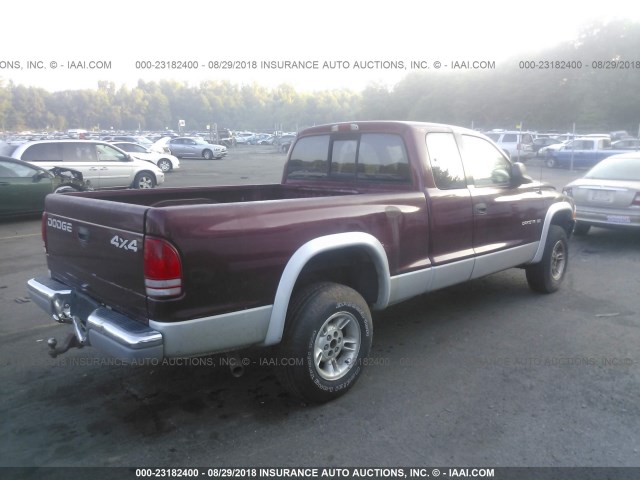 1B7GG22N91S317201 - 2001 DODGE DAKOTA MAROON photo 4