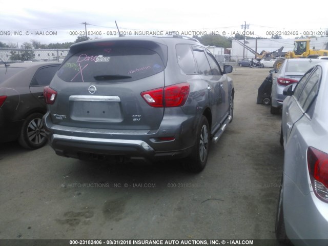 5N1DR2MM7HC684082 - 2017 NISSAN PATHFINDER S/SV/SL/PLATINUM GRAY photo 4