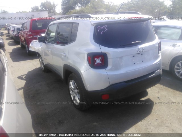 ZACCJABT2FPC38135 - 2015 JEEP RENEGADE LATITUDE SILVER photo 3