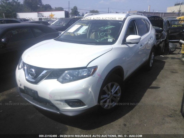 5N1AT2MV4EC837803 - 2014 NISSAN ROGUE S/SL/SV WHITE photo 2