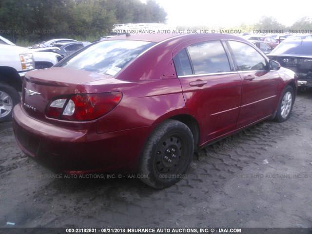 1C3LC46KX7N542003 - 2007 CHRYSLER SEBRING RED photo 4