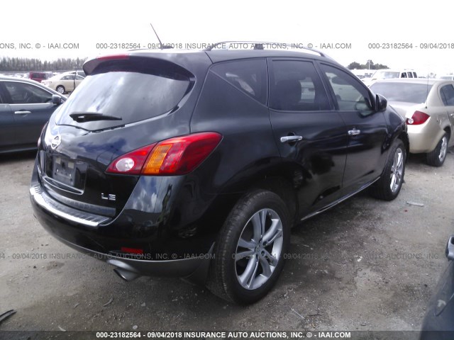 JN8AZ1MU5AW012368 - 2010 NISSAN MURANO S/SL/LE BLACK photo 4