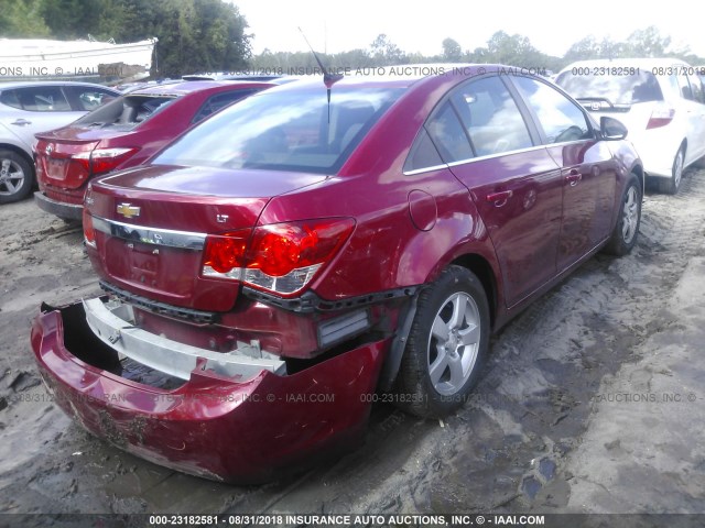 1G1PF5SC8C7391811 - 2012 CHEVROLET CRUZE LT RED photo 4