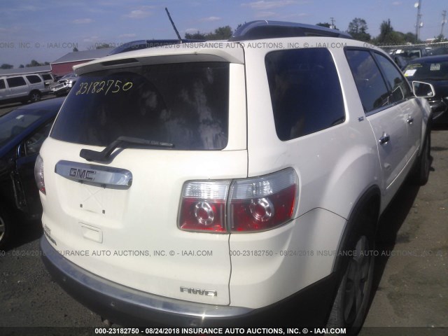 1GKEV23797J152945 - 2007 GMC ACADIA SLT-1 WHITE photo 4